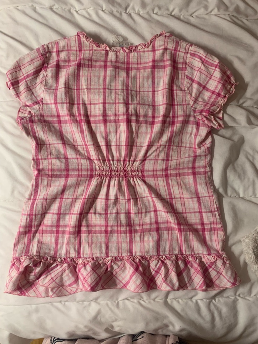 Pink Plaid Ruffle-Trim Top 🩷 - Picture 7 of 7